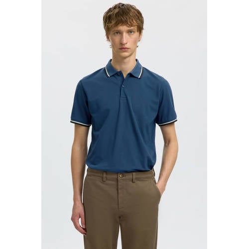 Selected slim polo blauw