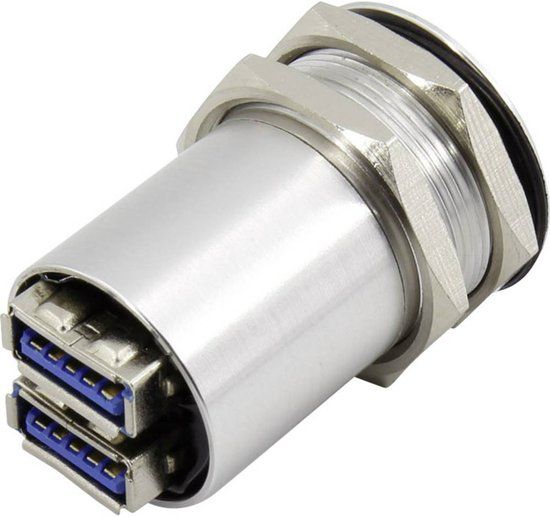 TRU COMPONENTS USB-14-BK USB A dubbele inbouwbus 3.0