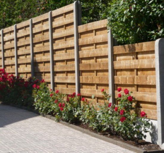Intergard Hout beton schutting schuifsysteem recht 220x197cm (per set)