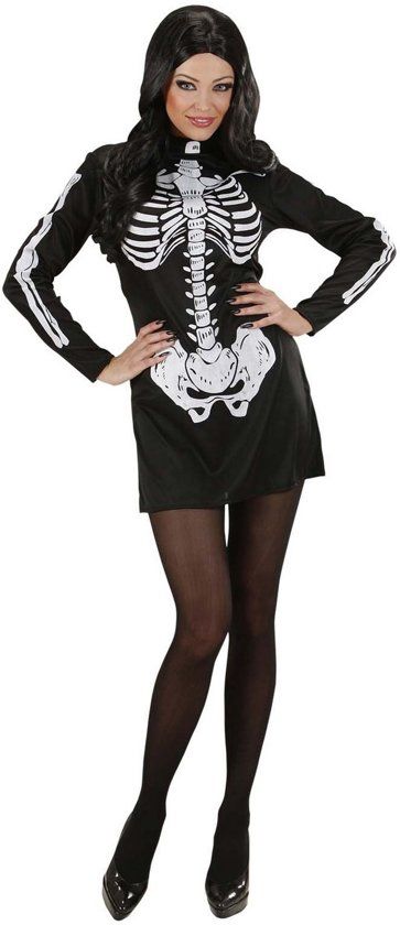 Generik Skelettenjurk voor volwassen vrouwen - Verkleedkleding - Large