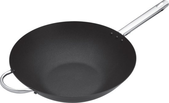 Masterclass Kitchencraft Wokpan Carbonstalen wok non-stick 35.5cm