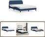 vidaXL Lit avec matelas "Hvar" tissu bleu 120x200 cm