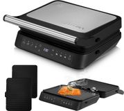 ZEEGMA Grill Chef 3.0 - Tosti apparaat + Contactgrill - 2000W - 4 automatische programma’s + handmatig - Uitneembare anti-aanbakplaten - Ontdooi-functie - 180° openklapbaar - Timer - Afwasmachinebestendig - Tosti Ijzer - Panini Grill Apparaat