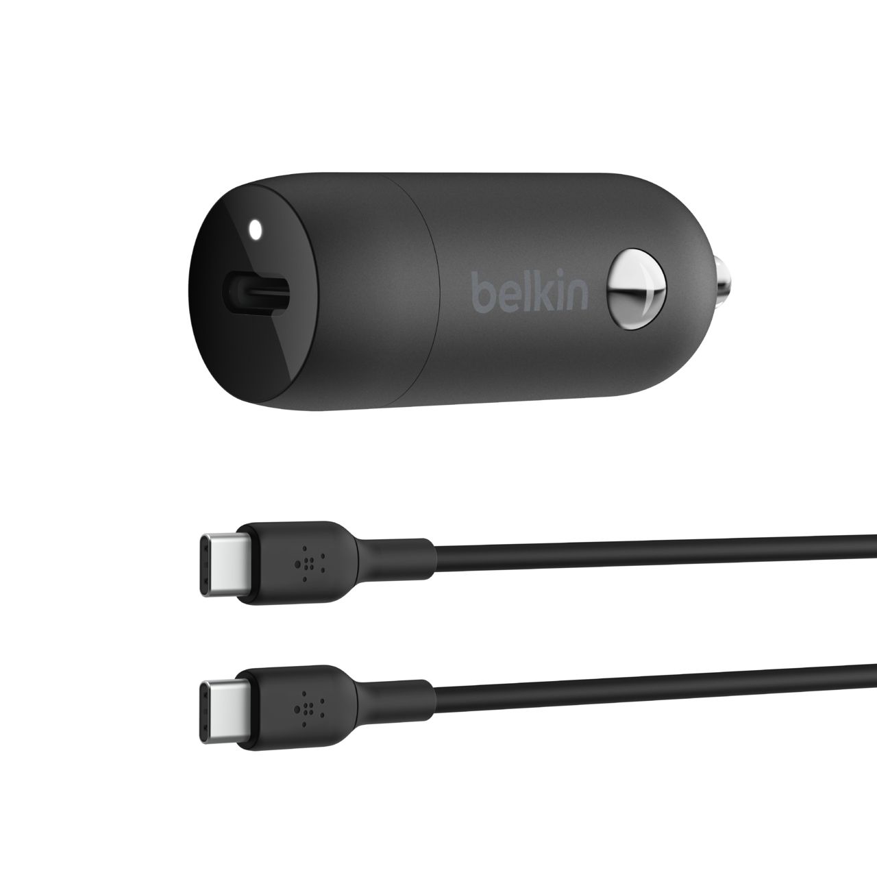 Belkin 30W USB-C PD PPS Car Charger - 1m C-C Cable - Black