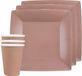 Santex Feest/Verjaardag Servies Set - 20x Gebaksbordjes en Bekertjes - Rose Goud - Karton
