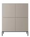 Selsey Commode kast opbergkast 100 cm 4 deuren 8 vakken beige zwarte poten Bemmi