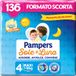Pampers Sole e Luna Maxi-luiers, uniseks, maat 4 (7-18 kg), 136 luiers