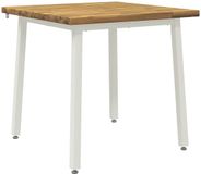 vidaXL Eettafel 60 x 55 x 75 cm Massief Acaciahout Wit Rechthoekig