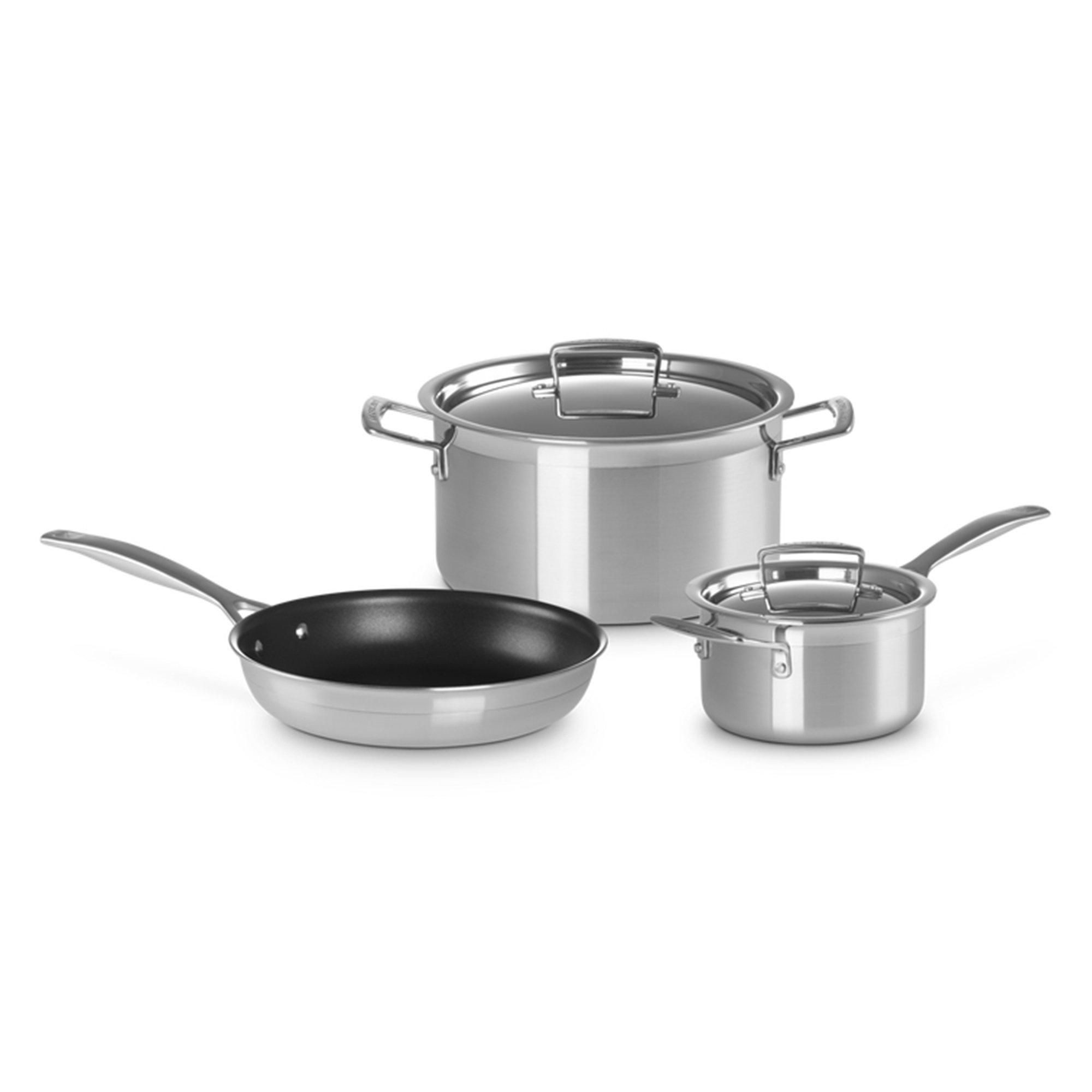 Le Creuset 3-ply Stainless Steel Pannenset - 3-delig - 53810000010001