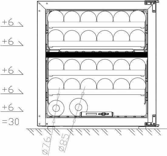 Pevino Premium 30 Flessen Inbouw wijnkoelkast 2 zones - Nismaat 60 cm