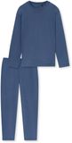 SCHIESSER Pyjama lang ' Modern Essentials ' blauw denim