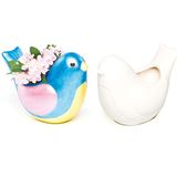 Baker Ross Bird keramische bloempotten (doos met 4) voor kinderen om te decoreren, kunsthandwerk