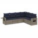vidaXL Ensemble de banc de jardin 6 pièces avec coussins, gris, polyrotin