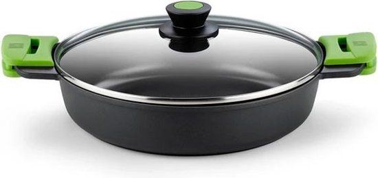 BRA Prior steelpan 2.3 l Rond Zwart - Inductie - Antiaanbaklaag - 24 cm