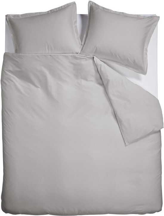 Ambiante Satin Uni dekbedovertrek - Lits-Jumeaux - 240 x 200/220 cm - Grijs