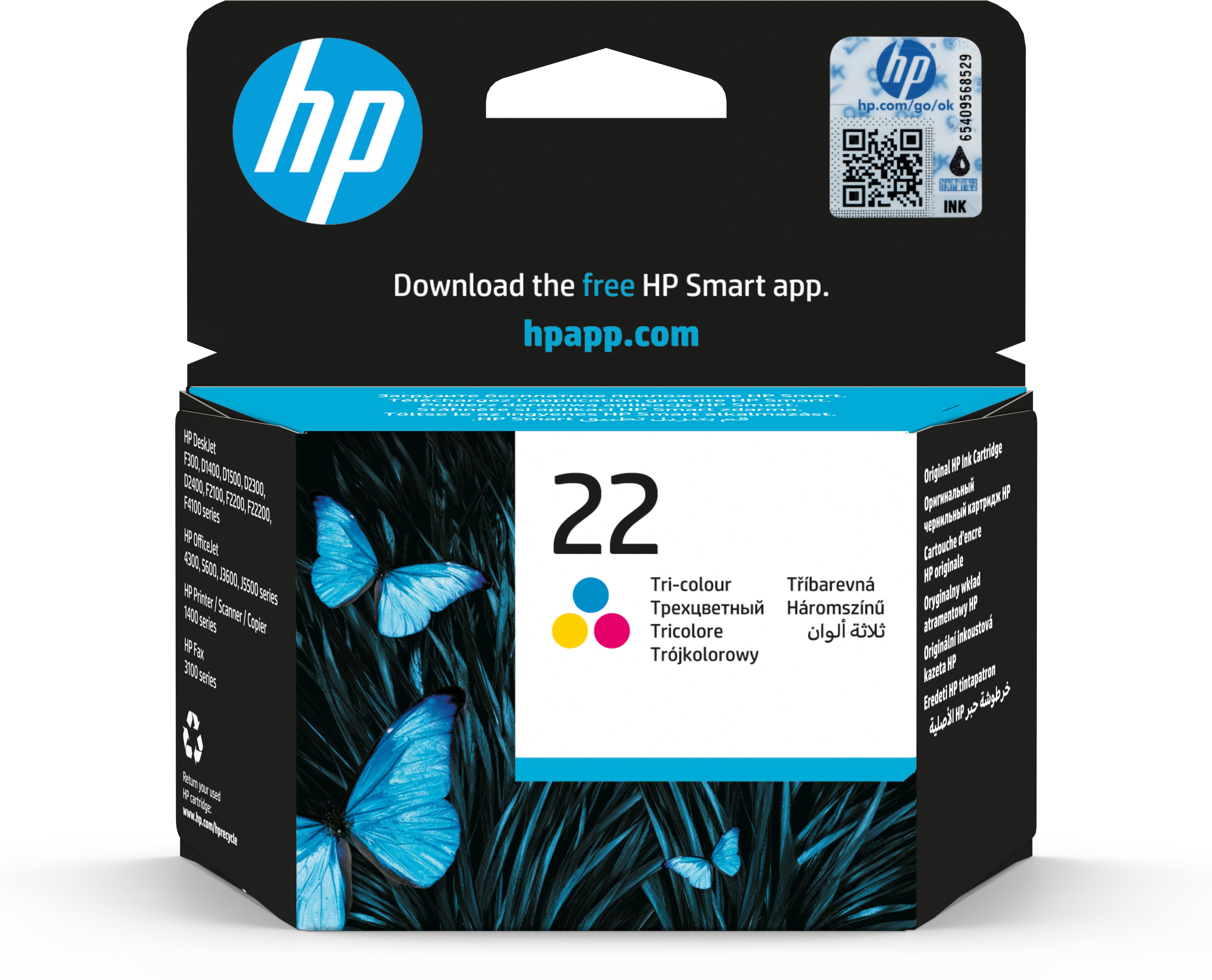HP 22 Inktcartridge - Origineel - 3 Kleuren