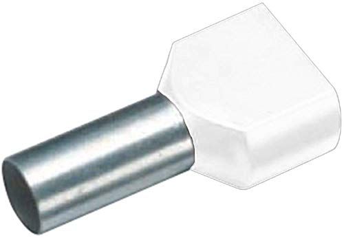 Vogt Verbindungstechnik 460208D dubbel eindstuk, 0,75 mm² x 8 mm, gedeeltelijk geïsoleerd, wit 100 stuks