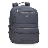 Pepe Jeans Corin Rugzak voor laptop, 39,6 cm (15,6 inch), grijs, 29 x 40 x 14 cm, polyester en PU, 18,48 l, Grijs, Eén maat, laptop rugzak