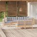 Maison Exclusive - Ensemble de jardin, 8 pièces, avec coussins gris, en pin massif