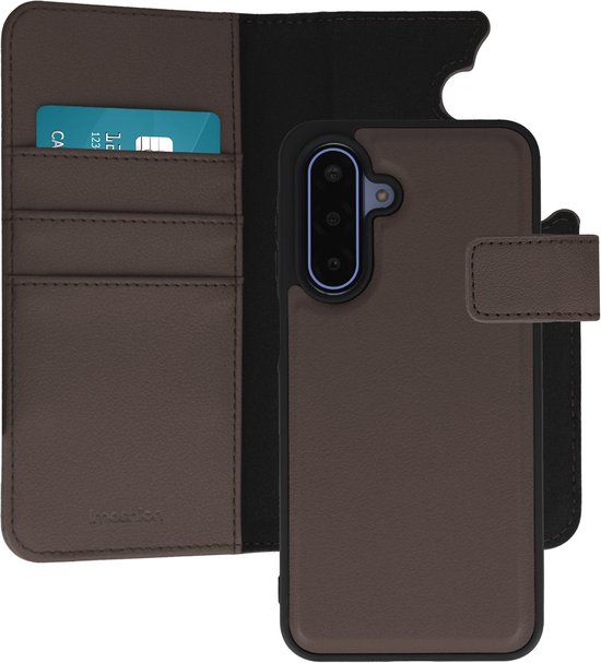 imoshion Hoesje - Geschikt voor Samsung Galaxy A17 (5G) / A17 (4G) - Uitneembare 2-in-1 Luxe Bookcase - Bruin
