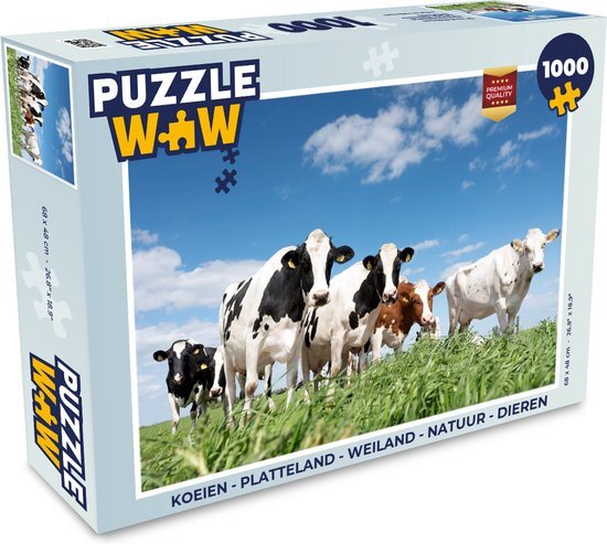 MuchoWow Puzzel Koeien - Platteland - Weiland - Natuur - Dieren - Legpuzzel - Puzzel 1000 stukjes volwassenen - Sinterklaas cadeautjes - Sinterklaas voor grote kinderen