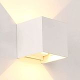 M Ledme Led-wandlamp voor binnen en buiten, 12 W, CCT dimbaar, koud tot warm licht, 2700 K-6500 K, instelbare lichtstraal, IP54 waterdicht, ideale verlichting voor buiten