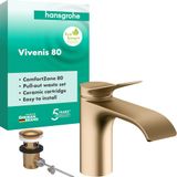 Hansgrohe Vivenis Wastafelmengkraan 80 met trekstang-afvoergarnituur BBR, 75010140
