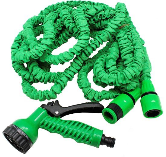 Benson Flexibele Tuinslang - 15 meter - groen - inclusief sproeikop