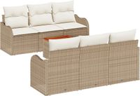 vidaXL Salon de jardin Beige et Crème Polyrattan