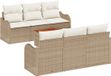vidaXL Salon de jardin Beige et Crème Polyrattan