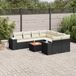 Maison Exclusive - Salon de jardin, 9 pièces, avec coussins, noir, en polyrotin