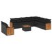 vidaXL Loungeset met kussens, polyrattan, zwart