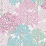 Architects Paper Bos Behang Floral Impression Vliesbehang 10.05 m x 0.53 m Roze Blauw Wit Gemaakt in duitsland 377535 37753-5