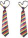 Merkloos 2x Gestreepte stropdassen regenboog print - Hippie - Gay pride - Carnaval verkleed accessoire