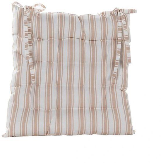 Annas collection Stoelkussen 38x38 cm Ivoor Streep