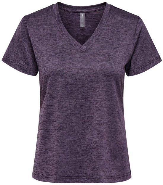 ONLY PLAY ONPCORE VN SS REG TEE NOOS Dames Sportshirt L Plum Perfect Detail:Melange