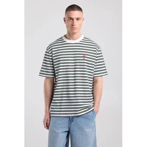 America Today Relaxed gestreept T-shirt groen