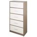 AKTIVE Max Home 18414 Multifunctionele slaapkamer, grijs en wit, 5 lichte stoffen laden, 58 x 30 x 112 cm, houtstructuur, opbergsysteem, thuisorganisatie, decoratie, kleedmeubels (18414)