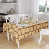 Bonamaison Tafelkleed, Anti-Mold, Sneldrogend, Waterdicht, 100% Polyester Tafellaken, Bruine tinten, 140 x 160 Cm