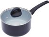 Casserole Antiadhésive Résistante aux Rayures - Noir - Aluminium - Couvercle en Verre Inclus