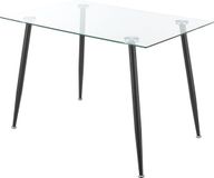 en.casa Glazen tafel Hyrynsalmi 75x110x70 cm zwart en transparant