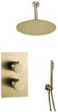 FortiFura Calvi Inbouw Regendoucheset - Thermostatisch - Geborsteld Messing (Goud)