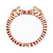 Manfield - Dames - Goudkleurige zebra armband met rode details