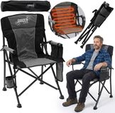 sarcia.eu Verwarmde campingstoel, opvouwbare vissersstoel 58x58x90 cm met bekerhouder + hoes