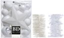 Decoris kerstversiering kunststof kerstballen 5-6-8 cm - ster piek - folieslingers - wit 35x stuks