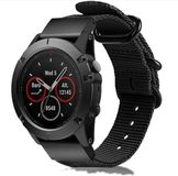 Strap-it Nylon band gesp geschikt voor Garmin Fenix 5s / 6s / 7s (Noir)