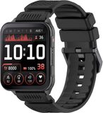 Strap-it Siliconen bandje met gespsluiting - geschikt voor de Garmin Venu X1 (zwart)