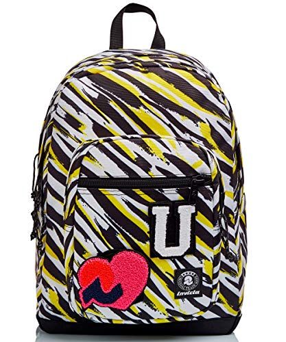 Invicta Rugzak - JELEK ANIMALIER PATCH ME ZEBRA - dubbel vak - laptoptas - school en vrije tijd