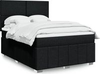 vidaXL Boxspring met matras, stof, zwart, 160x200 cm