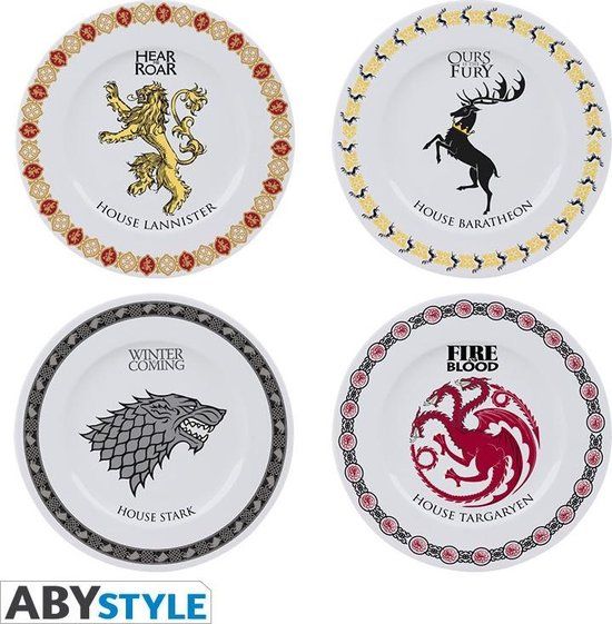 ABYstyle GAME OF THRONES - set van 4 borden - Huizen, Bord, Veelkleurig
